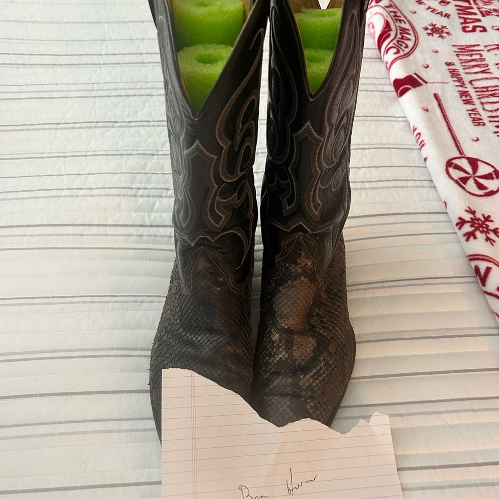 Nocona Black python boots- 12d